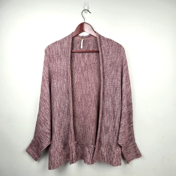 FREE PEOPLE Motions Open Dolman Sleeve Cardigan Sweater Burgundy Womens Size M - Picture 3 of 12